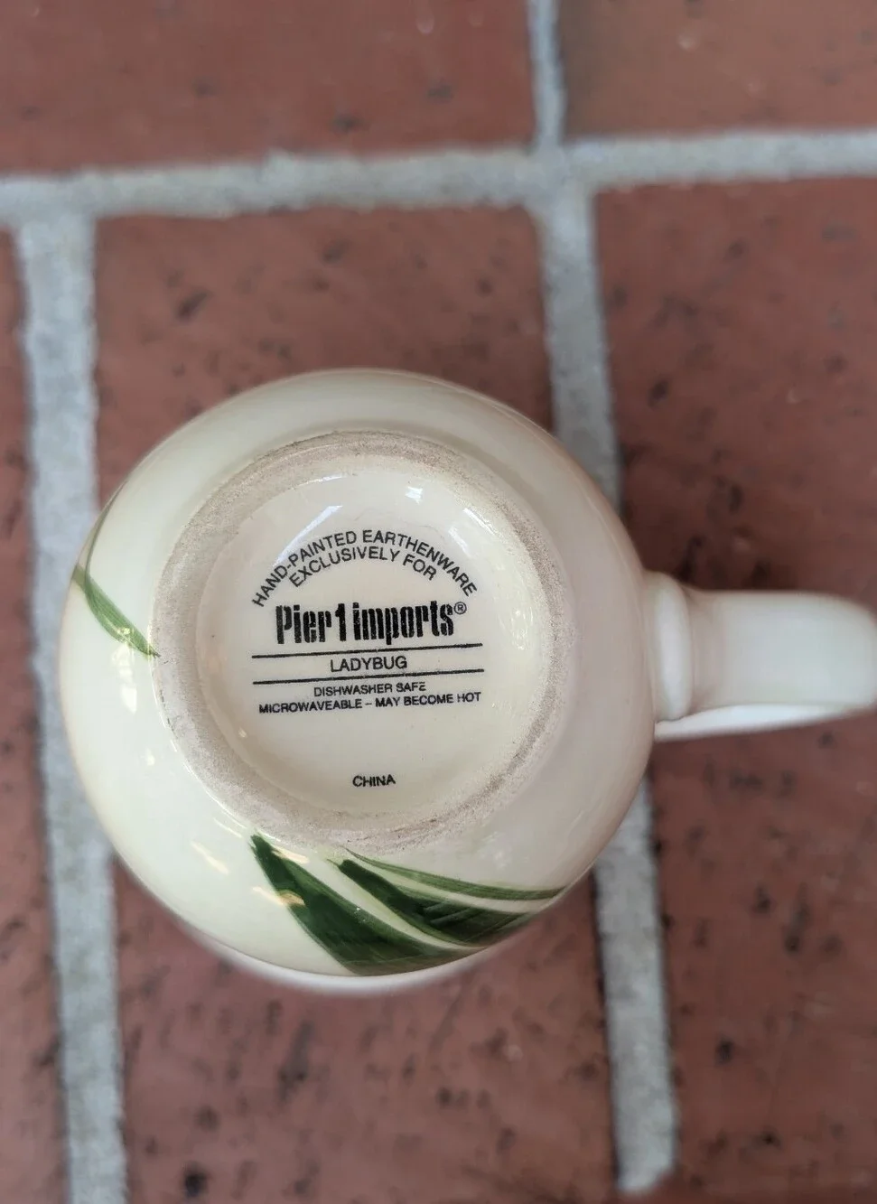 Pier 1 Hand Painted Ladybug Mug